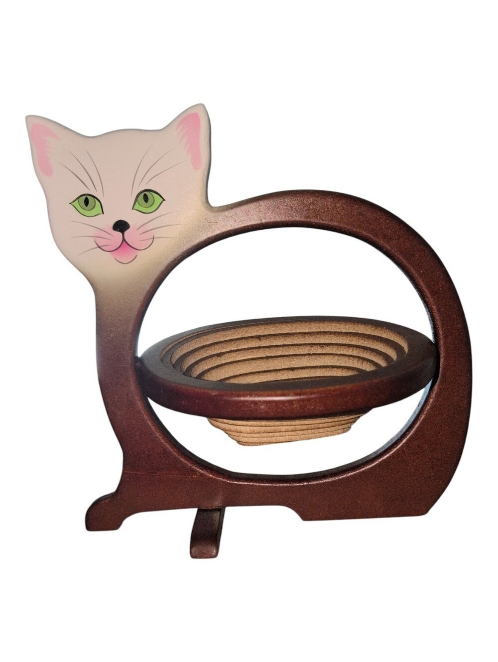Cat Wood Basket Magic Basket Collapsible Folding Tribal Handmade In Philippines